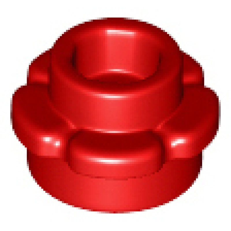 Plaat, Rond 1x1 met bloemrand (5 blaadjes) Red